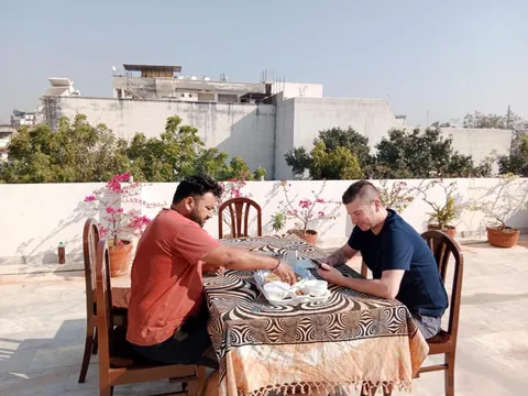 Terrace of Alibaba's Indiana Homestay in Agra
