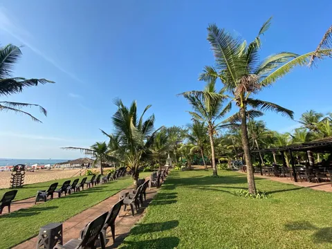 Terrace of Chalston Beach Resort in Goa