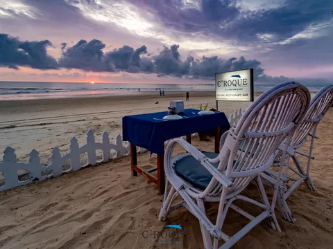 Terrace of C Roque Beach Resort in Goa