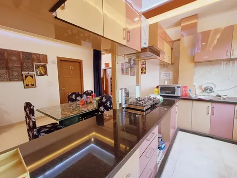 Shared kitchen of The Hideout Agra in Agra