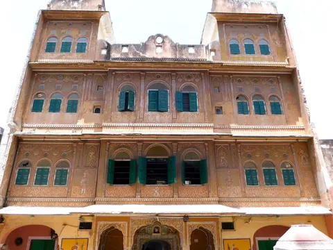 Façade of the haveli of Jaipur Haveli in Jaipur