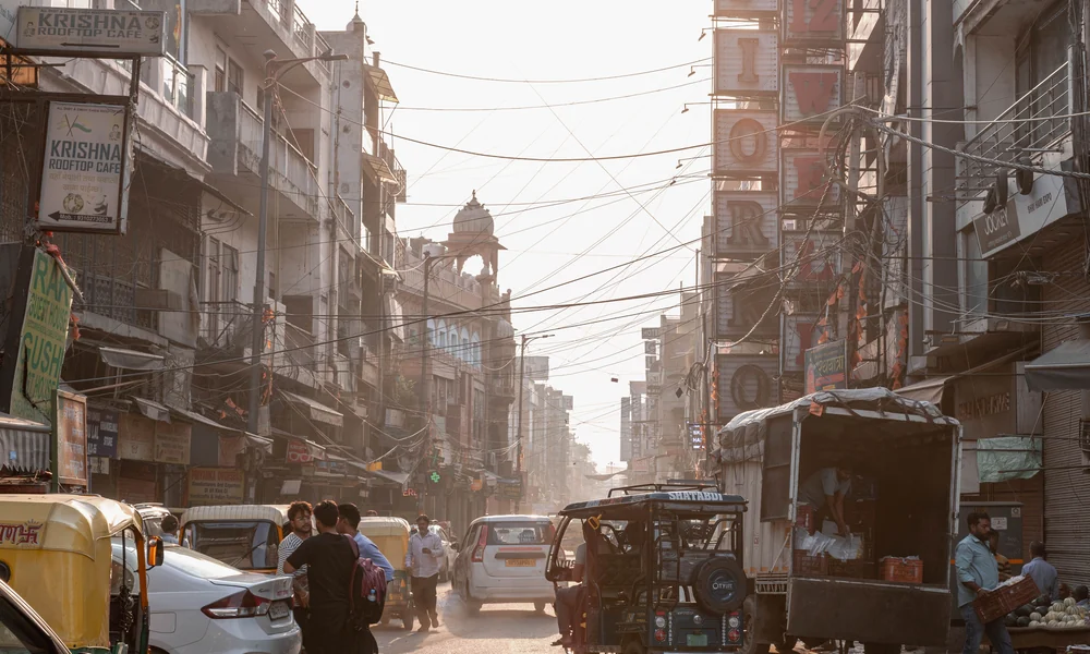 Main Bazaar street in Paharganj, New Delhi