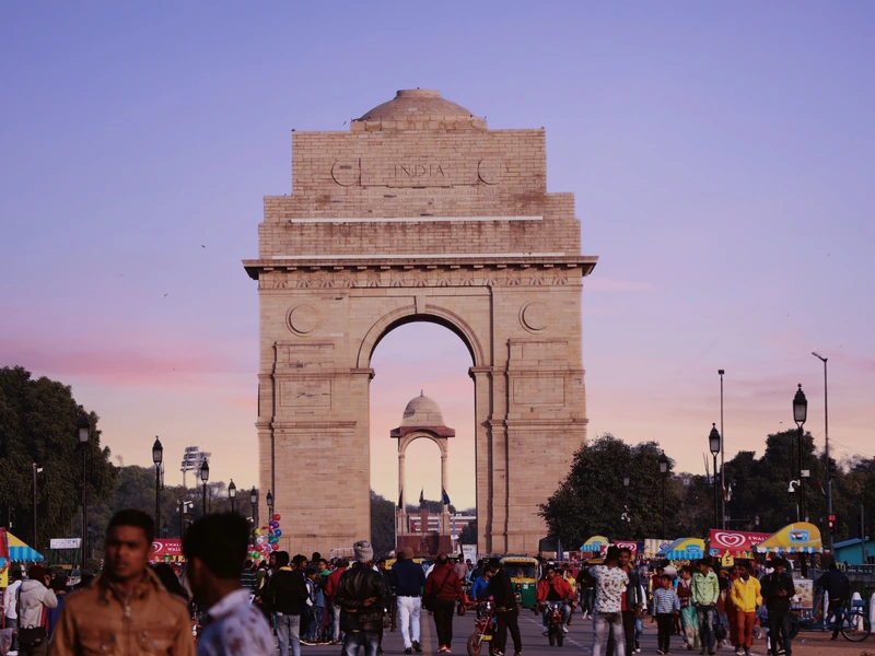 India Gate in New Delhi at sunset