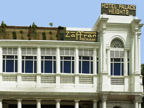Façade at Connaught Place of Hotel Palace Heights in New Delhi