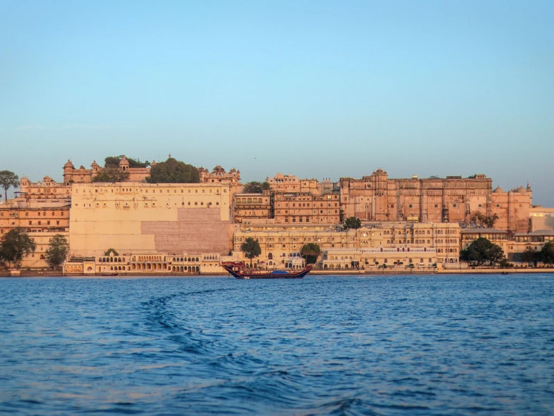 The Udaipur City Palace seen from Lake Pichola